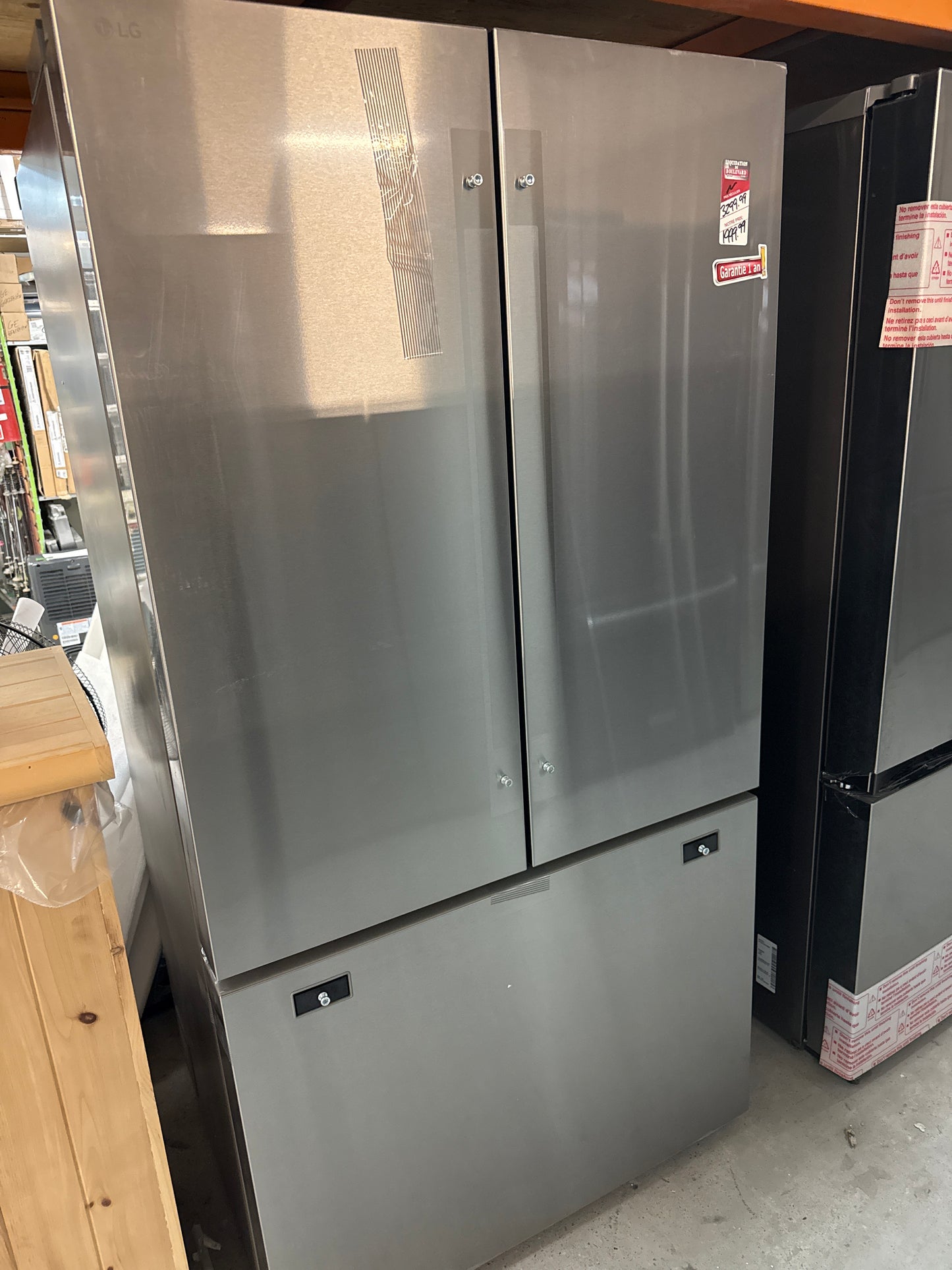 LG STUDIO Réfrigérateur MAX à porte française de 36 po, 27 pi³, profondeur de comptoir, en acier inoxydable SRFB27S3