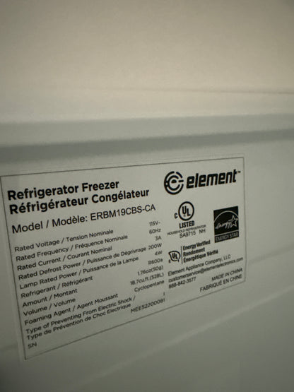 Element - Réfrigérateur à congélateur inférieur en acier inoxydable de 30 po et 18,7 pi³ avec portes réversibles erbm19cbs