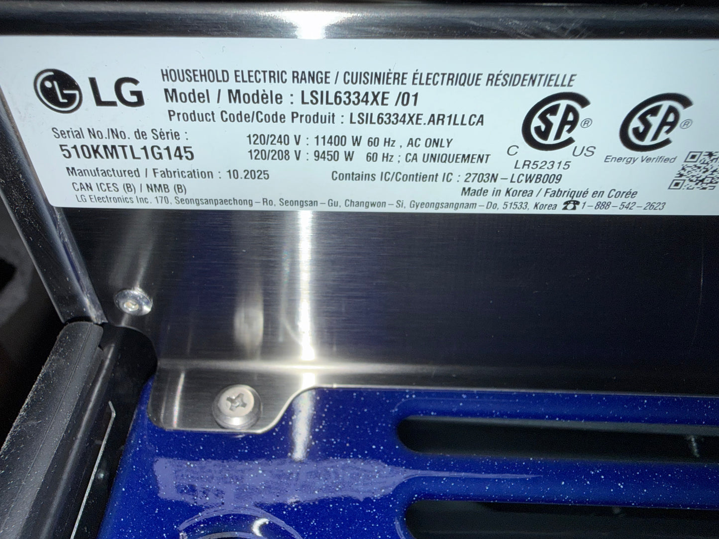 Cuisinière à induction intelligente encastrable avec convection véritable et friture à l'air 6,3 pi³ 30 po de LG (LSIL6334XE) - Inox antiempreinte