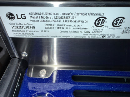 Cuisinière à induction intelligente encastrable avec convection véritable et friture à l'air 6,3 pi³ 30 po de LG (LSIL6334XE) - Inox antiempreinte