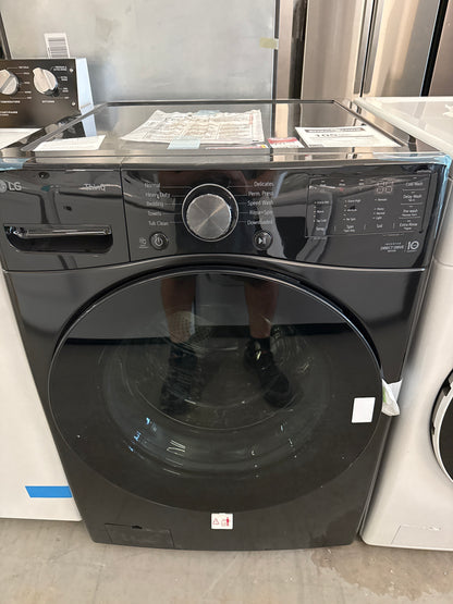 LG - Laveuse à chargement frontale Intelligente de 5.2 pi.cu. Noire avec IA WM3580CX