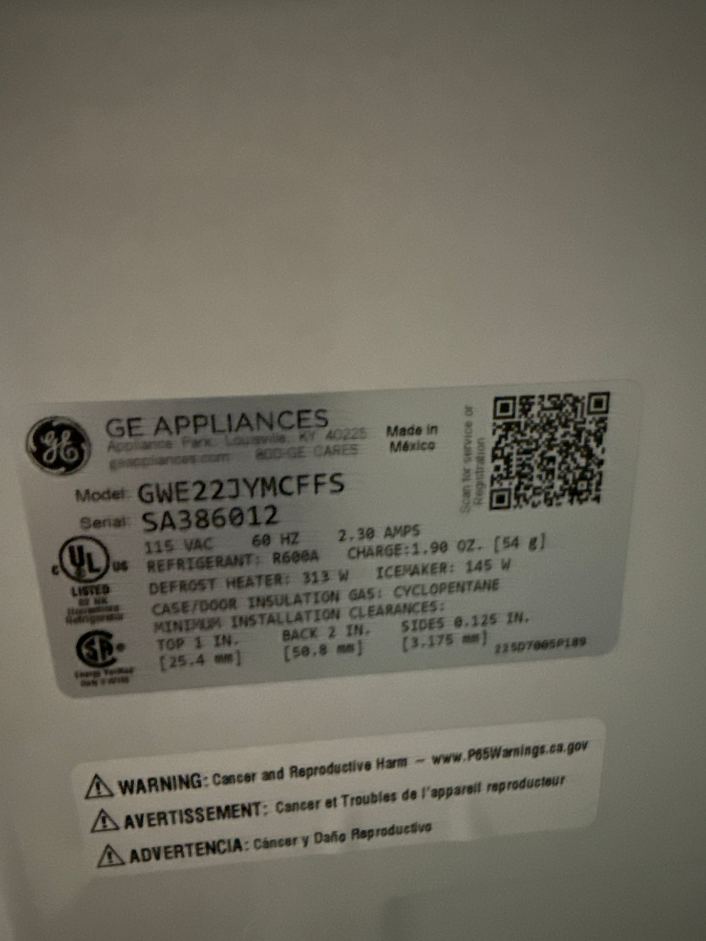 GE Réfrigérateur à Porte Française de 21.9 pi³, profondeur comptoir, Acier inoxydable GWE22JYMFS