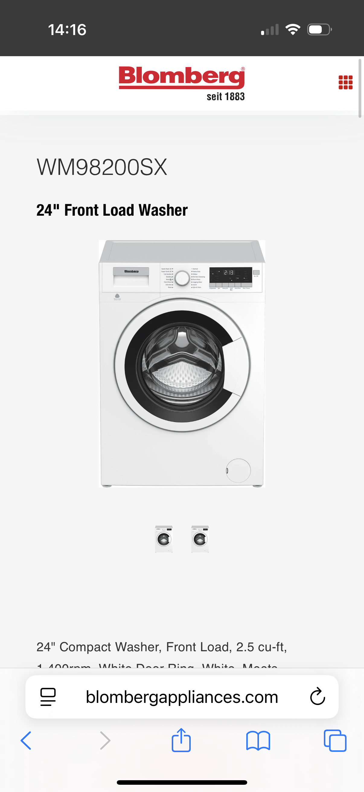 BLOMBERG Laveuse à chargement frontal WM98200SX2
