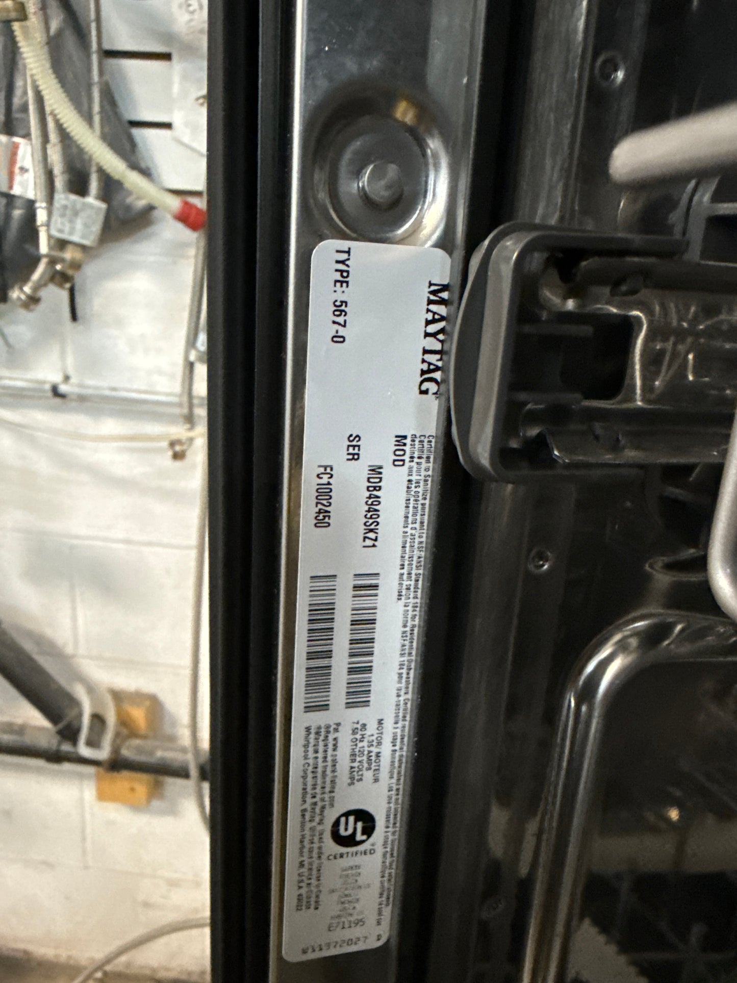 Lave-vaisselle encastrable 24 po 50 dB de Maytag (MDB4949SKW) - Blanc
