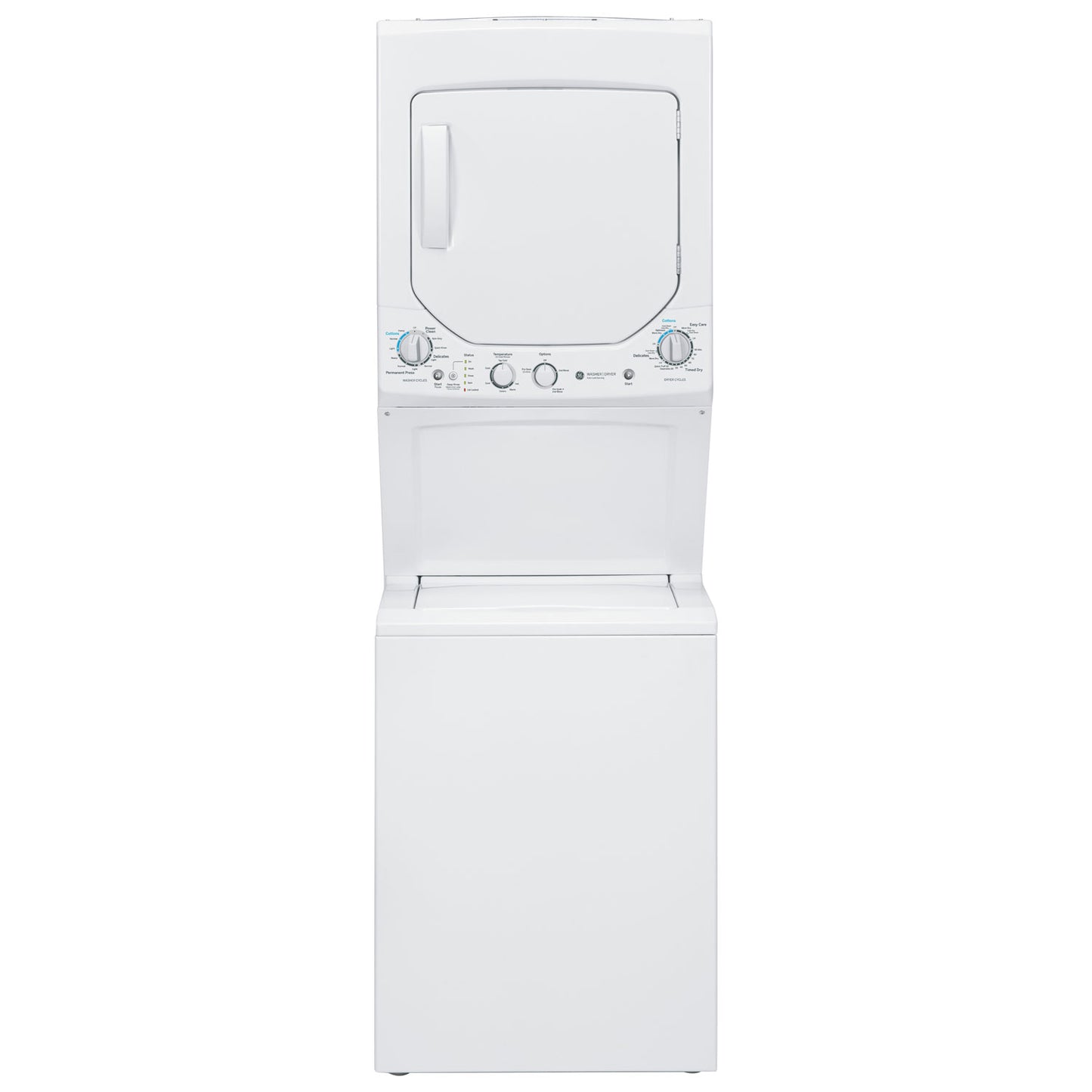 Duo d'appartement avec laveuse électrique à agitateur et sécheuse électrique 2,6 pi³ de GE (GUD24ESMMWW) - Blanc