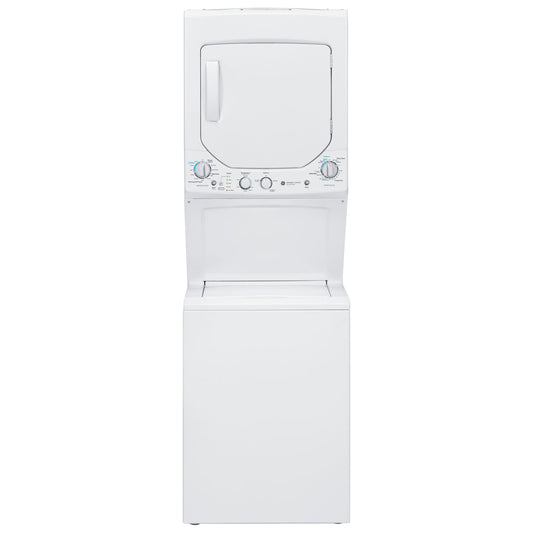Duo d'appartement avec laveuse électrique à agitateur et sécheuse électrique 2,6 pi³ de GE (GUD24ESMMWW) - Blanc