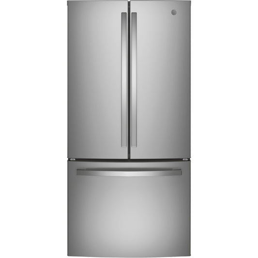 Réfrigérateur à deux portes 18,6 pi³ 33 po avec distributeur d'eau de GE (GWE19JYLFS) - Acier inoxydable