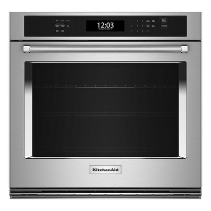 Four mural électrique KitchenAid 5 pi³ 30 po autonettoyant à convection et friture à air, acier inoxydable KOES530PSS