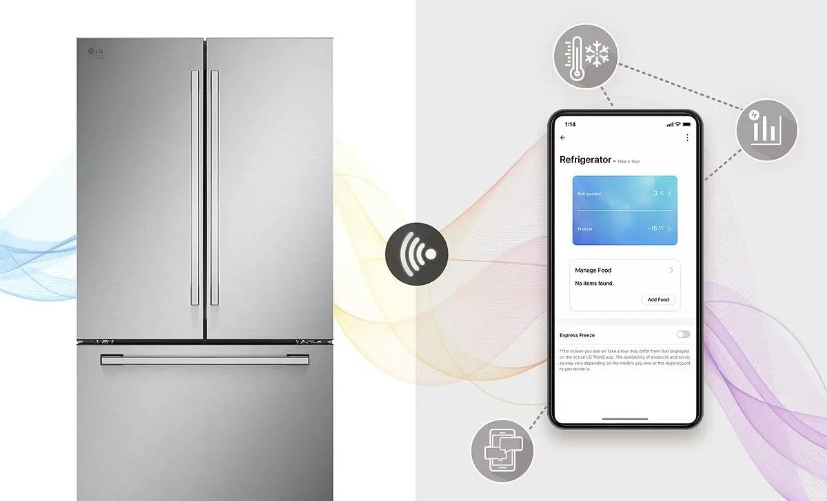 LG STUDIO Réfrigérateur MAX à porte française de 36 po, 27 pi³, profondeur de comptoir, en acier inoxydable SRFB27S3