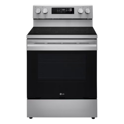 LG Electronics Cuisinière électrique autonome intelligente de 6,3 pi³ avec convection ProBake, friture à l'air chaud et EasyClean en acier inoxydable - ENERGY STAR® LREN6321YE