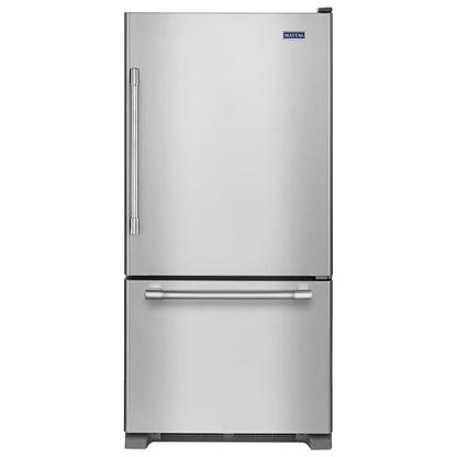 Réfrigérateur Maytag à congélateur inférieur de 30 po avec tiroir de congélateur coulissant, 18,7 pi³, acier inoxydable /MBR1957FEZ
