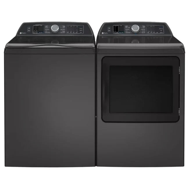 Ensemble laveuse-sécheuse GE Profile Gris Diamant – turbine 6,2 pi³ & sécheuse vapeur 7,4 pi³ – PTW700BPTDG & PTD70EBMTDG