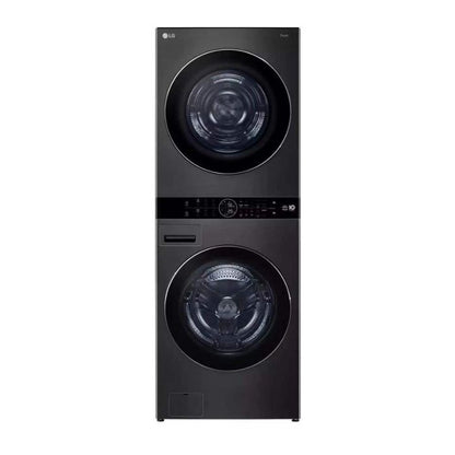 Duo WashTower avec laveuse électrique IA avancée 5 pi³ et sécheuse à pompe à chaleur 7,8 pi³ de LG - Energy Star (WKHC252HBA) - Acier noir