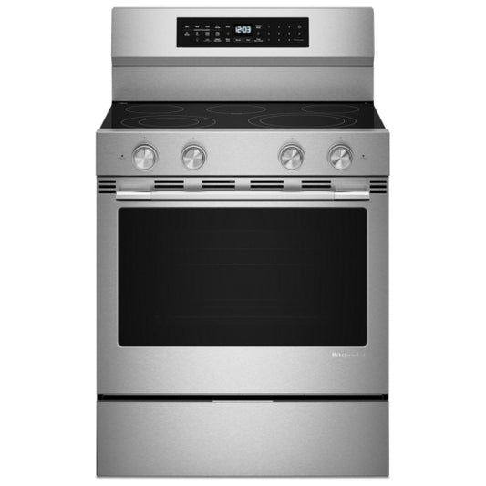 Cuisinière électrique autonome avec convection et friture à l'air 5,3 pi³ 30 po de KitchenAid (YKFES530SPS) - Acier inoxydable