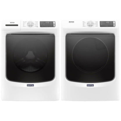 Laveuse MHW5630HW  à vapeur à chargement frontal HE de 5,2 pi³/sécheuse YMED5630HW  électrique de 7,4 pi³ de Maytag - Blanc