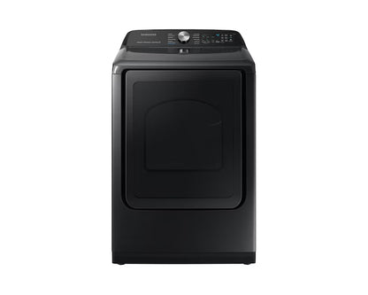 Samsung - Sécheuse électrique en acier inoxydable noir de 27 po et de 7,4 pi cu avec technologie Steam Sanitize+ DVE50A5405V