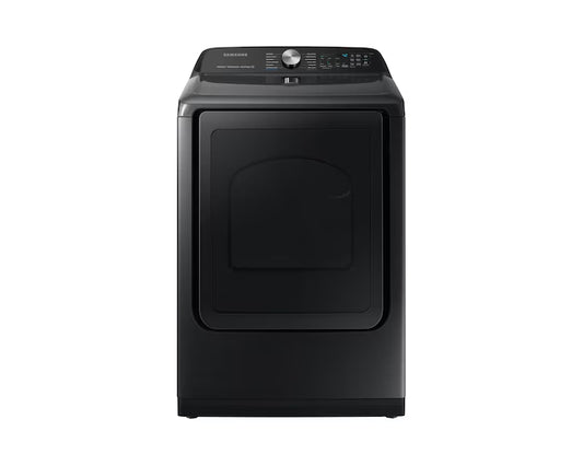 Samsung - Sécheuse électrique en acier inoxydable noir de 27 po et de 7,4 pi cu avec technologie Steam Sanitize+ DVE50A5405V