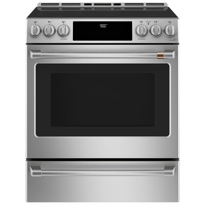 Cuisinière induction encastrable 5 éléments four convection 5,7 pi³ 30 po Café (CCHS900P2MS1) - Inox
