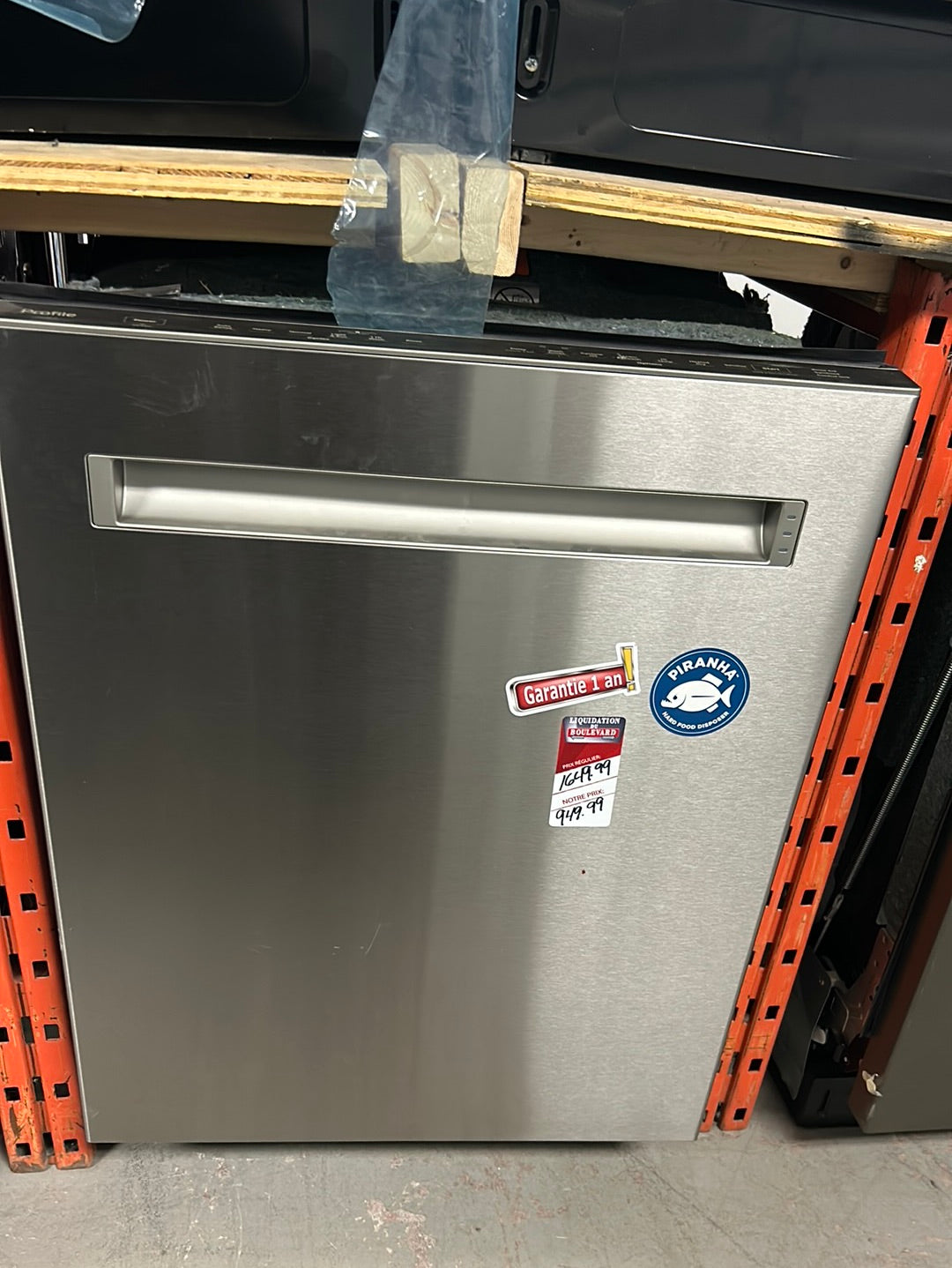 Lavevaisselle encastré commandes en haut GE Profile acier inoxydable