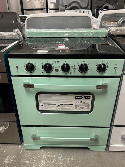 Unique Appliances Cuisinière électrique rétro avec four à convection Classic Rétro, 30 po, 3,9 pi3, Summer Mint Green UGP-30CR EC LG