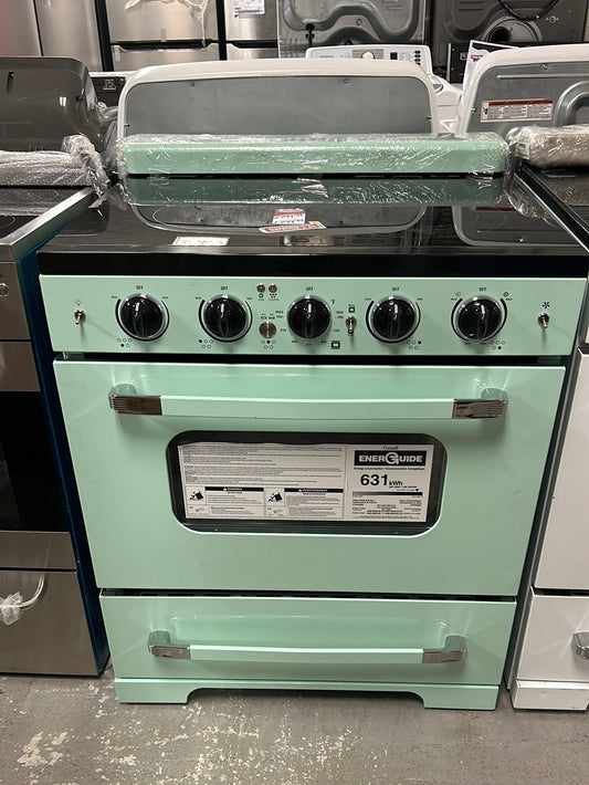 Unique Appliances Cuisinière électrique rétro avec four à convection Classic Rétro, 30 po, 3,9 pi3, Summer Mint Green UGP-30CR EC LG