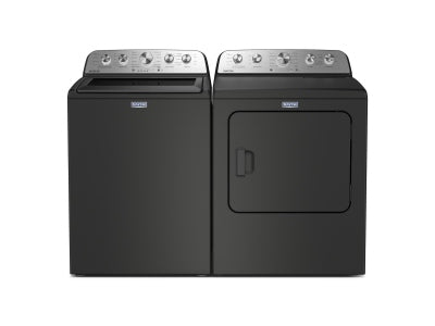 Laveuse maytag MTW5605RU à chargement par le haut HE 5,4 pi³ et sécheuse maytag MGD5605RU à gaz à vapeur 7 pi³ Pet Pro de Maytag - Noir volcan