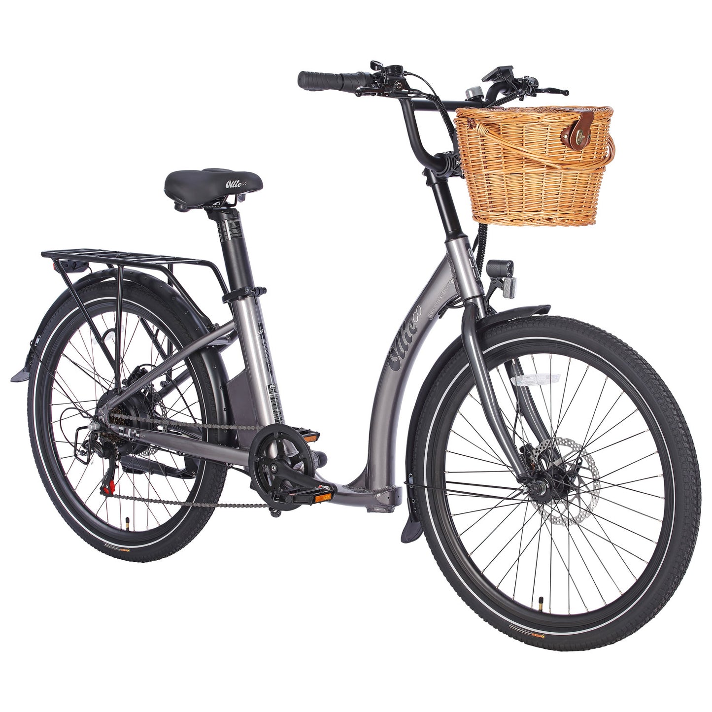 Vélo de ville électrique à cadre bas Curve d'Ollie (moteur 500 W/autonomie 56 km/vitesse maximale 32 km/h) - Argenté