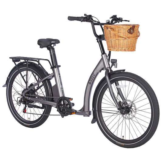 Vélo de ville électrique à cadre bas Curve d'Ollie (moteur 500 W/autonomie 56 km/vitesse maximale 32 km/h) - Argenté